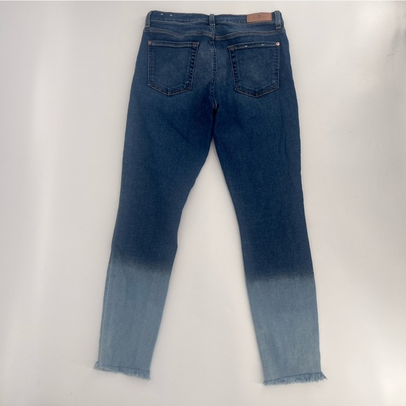 7 For All Mankind The Ankle Ombre Rough Hem Skinny Jeans Size 30 Women’s - Picture 3 of 6
